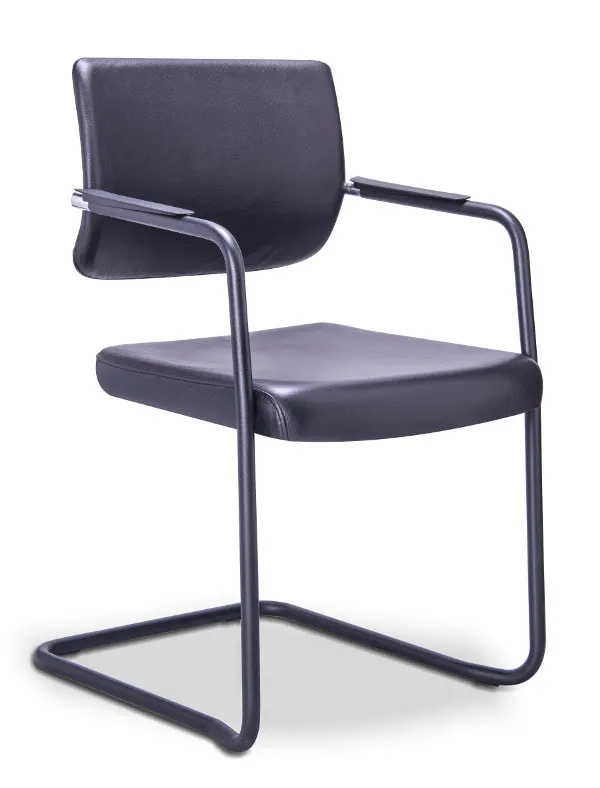 Silla Cool para Visitante Respaldo Plipropileno y Asiento Tapizado en Piel re-780/P/N