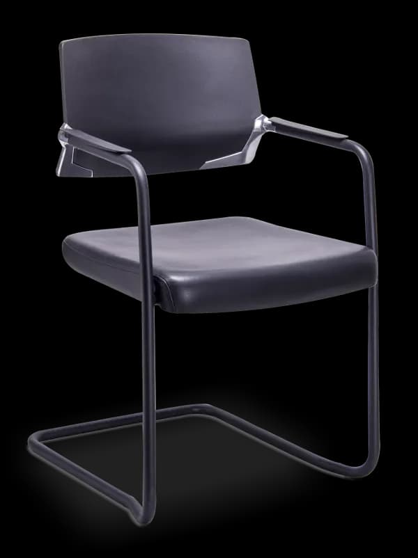 Silla Cool para Visitante Respaldo Plipropileno y Asiento Tapizado en Piel RE-790/P